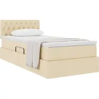 vidaXL Opbergbed met matras met hoofdeinde Crème 100 x 200 cm fluweel
