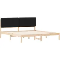 vidaXL Bedframe met Gevoerde Hoofdbord Zwart 200 x 200 cm