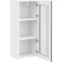 vidaXL Wandglas Kasten PORTO Zwart 40 x 31 x 100 cm Bewerkt hout
