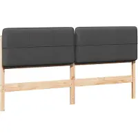 vidaXL Gestoffeerd hoofdbord Bruin en Donkergrijs 200 cm