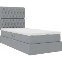 vidaXL LED opbergbed met matras Lichtgrijs 90 x 200 cm Stof