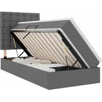 vidaXL Opslag bed met matras met opslag Donkergrijs 100 x 200 cm Stof