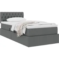 vidaXL Opbergbed met matras Donkergrijs 90 x 190 cm fluweel