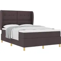 vidaXL Boxspring bed met hoofdeinde Donkerbruin 200 x 140 cm Stof