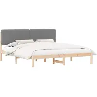 vidaXL Bedframe met Gevoerde Hoofdbord Lichtgrijs 180 x 200 cm