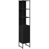 vidaXL Badkamermeubel Set 4 st Zwart Eiken 33 x 33 x 185,5 cm