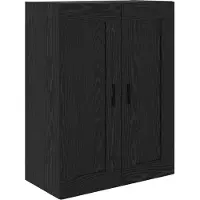vidaXL Highboard 2 st Zwart Eiken 69,5 x 34 x 180 cm Bewerkt hout