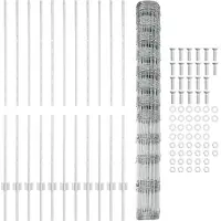 vidaXL wildhek met palen 25 x 1,4 m Gegalvaniseerd staal Zilverkleurig