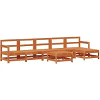 vidaXL Tuin loungeset 7 st Wasbruin Massief grenenhout