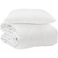 vidaXL All-Season Deken met kussen 2 st Wit Microvezel