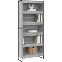 vidaXL Boekenkast 80 x 30 x 189,5 cm Bewerkt hout Grijs Sonoma