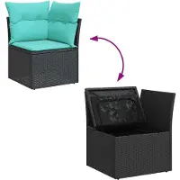 vidaXL 8-delige Loungeset met kussens poly rattan acacia grijs