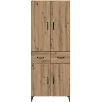 vidaXL Hoge kast Artisan-eikenhout, 69,5 x 34 x 180 cm, houtvezel