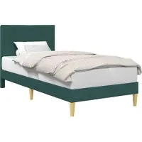 vidaXL Bedframe met hoofdeinde Donkergroen 90 x 190 cm Stof