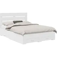 vidaXL Bedframe met lade met hoofdeinde Wit 160 x 200 cm Bewerkt hout