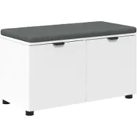 vidaXL Hallenbank Wit 80 x 38 x 46 cm Geengineerd Hout en Stof