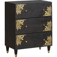 vidaXL Dressoir 2 st 60 x 33 x 75 cm Massief Mango Hout Zwart