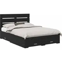 vidaXL Bedframe met lade Zwart Eiken 160 x 200 cm Bewerkt hout