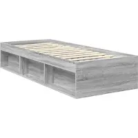 vidaXL Bedframe Grijs Sonoma 75 x 190 cm Massief grenenhout