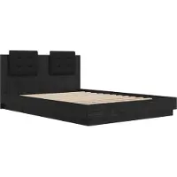 vidaXL Bedframe met Hoofdbord Zwart Eiken 140 x 200 cm Bewerkt hout