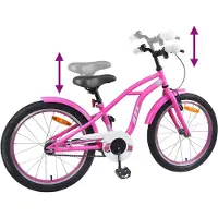 vidaXL Kinderfiets 18 Inch voor 5-7 jaar oud Donkerroze