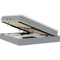 vidaXL Opslag bed met matras Lichtgrijs 160 x 200 cm Polyester