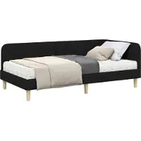 vidaXL Hoek Bed Frame Zwart 100 x 200 cm Stof