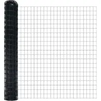 vidaXL Euro-hek met grondbevestiging 10 x 1,5 m PVC-Coated Staal Grijs