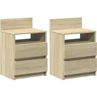vidaXL Nachtkastjes 2 st met 2 lades 40x33x60 cm sonoma eikenkleurig