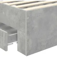 vidaXL Bedframe, betonlook, grijs en zilver, 70 x 190 cm, houtvezel