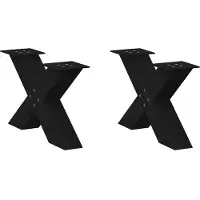 vidaXL Salontafelpoten 2 st X-vormig 50x(30-31) cm staal zwart
