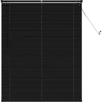 vidaXL Venetiaanse jaloezie Zwart 150 x 120 cm 25 mm PVC