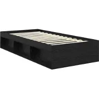 vidaXL Bedframe met lade Effen Zwart 90 x 200 cm Massief grenenhout