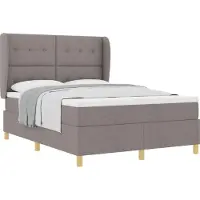 vidaXL Boxspring bed met hoofdeinde Taupe 200 x 140 cm Stof