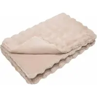 vidaXL Antislip deken van imitatie konijnenbont Olite Beige Polyester