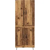 vidaXL Hoge kast, 2 stuks, gerecycled hout, 69,5 x 34 x 180 cm, houtvezel