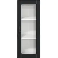 vidaXL Wandkast met glazen deuren, model PORTO, zwart, 40 x 31 x 100 cm, van houtvezel