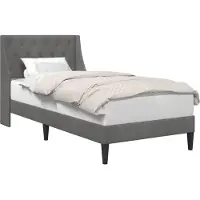 vidaXL Bedframe met hoofdeinde Donkergrijs 100 x 200 cm Fluweel