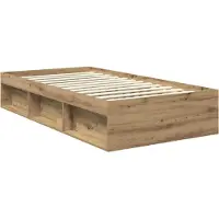 vidaXL Bedframe Ambachtelijk Eiken 100 x 200 cm Massief grenenhout