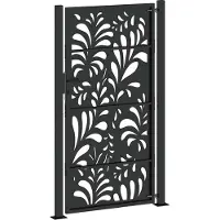 vidaXL Poort met golfontwerp 100x175 cm staal zwart