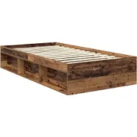 vidaXL Bedframe met hoofdeinde Oudhout 100 x 200 cm Massief grenenhout