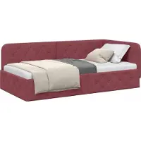 vidaXL Hoek Bed Frame Wijnrood 90 x 190 cm Stof