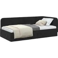 vidaXL Hoek Bed Frame Zwart 90 x 200 cm fluweel