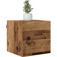vidaXL Wandgemonteerde TV-kast Oud hout 30,5 x 30 x 30 cm Bewerkt hout