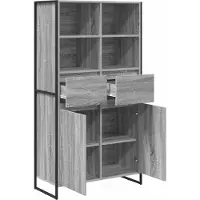 vidaXL Dressoir Grijs Sonoma 81 x 36 x 150.5 cm Bewerkt hout