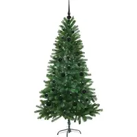 vidaXL Kerstboom met 150 LED met standaard Groen 150 cm PE