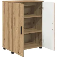 vidaXL Badkamerkast Artisan Eiken 60 x 35 x 80 cm Bewerkt hout, Metaal