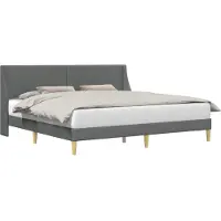 vidaXL Bedframe met hoofdeinde Donkergrijs 180 x 200 cm Stof