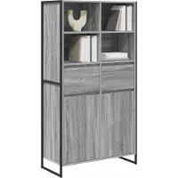 vidaXL Dressoir Grijs Sonoma 81 x 36 x 150.5 cm Bewerkt hout