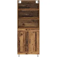 vidaXL Hoge kast, 2 stuks, gerecycled hout, 69,5 x 34 x 180 cm